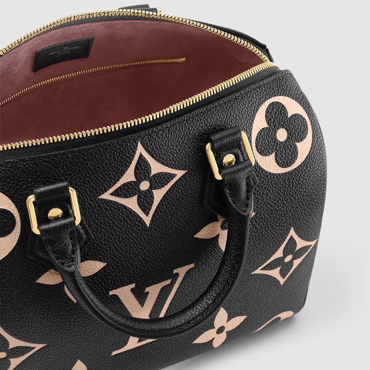 Túi Louis Vuitton Speedy Bandoulière 25 Nữ Da Bicolor Monogram Đen